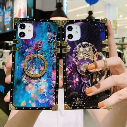 Vintage Colorful Flower Owl Case for Motorola Moto G Play 2021 Moto G Stylus G Power One 5G Ace Glitter Soft Square Smooth Cover