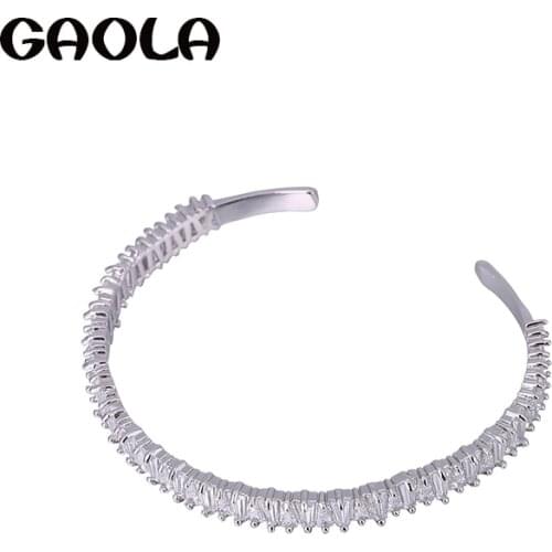 GAOLA Women Jewelry Bracelets & Bangles Jewelry Round Cubic Zirconia Open Cuff Bracelet Bangle GLS0670