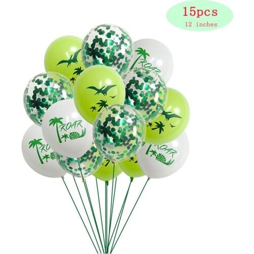 15PS Dinosaur Balloon Decoration Colorful Sequin Transparent Latex Childrens Birthday Party Family Decoration Baby Bathing Ball