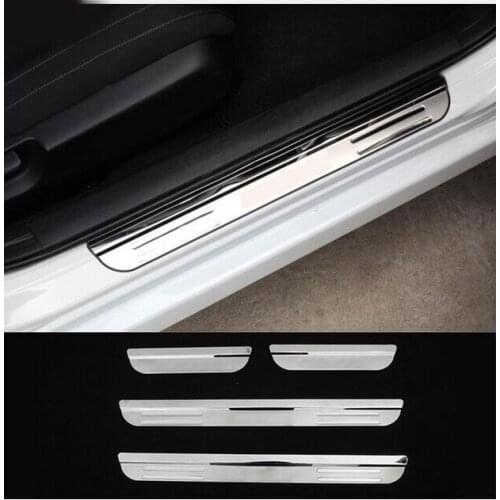 4PCS FIT FOR 2016 Honda CIVIC STAINLESS DOOR SILL PANEL SCUFF PLATE KICK STEP COVER TRIM STYLING MOULDING MUD GUARD PROTECTOR