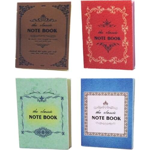 4/Pack 1/12 Dollhouse Miniature Mini Notebooks Furniture Accessory Toys