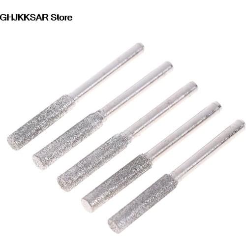 5Pcs/Set Chainsaw Sharpening Grinding Stone Bits Power Tool Parts Replacement 4mm,4.8mm,5.5mm