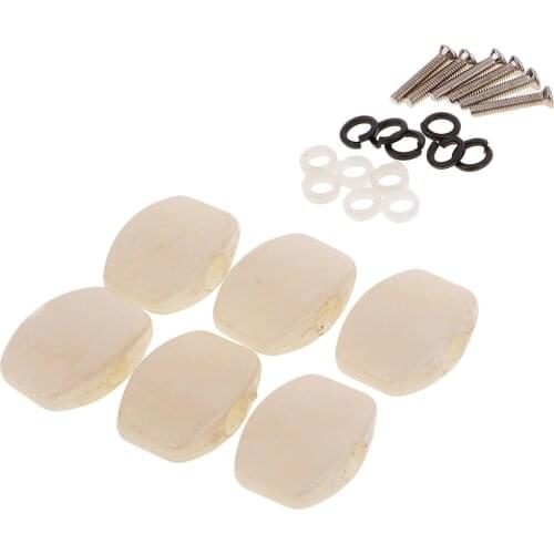 6 Pieces Machine Heads, Buttons, Strings, Tuning Pegs, Tuner for Guitar