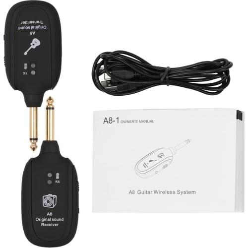 A8 UHF Wireless Guitar Transmitter Receiver Set 730mhz 50M Range for Electric Guitars Bass Violin