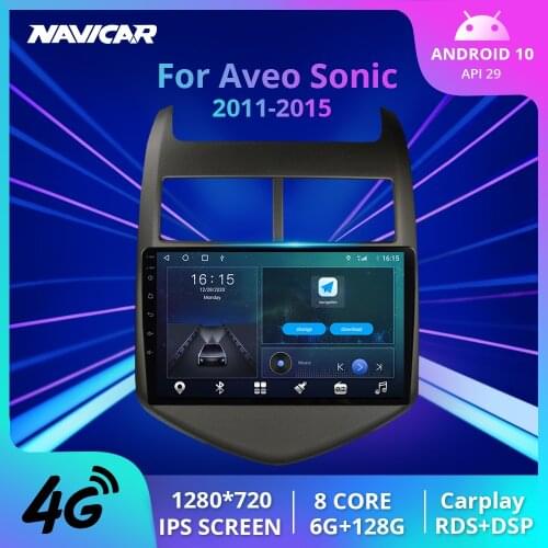 2DIN Android 10.0 Car Radio For Chevrolet Aveo Sonic 2011-2015 Car Multimedia Video Player GPS Navigation Support DVR DSP Player