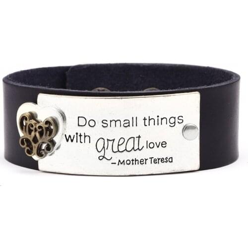 Butterfly Black Punk Handmade Wide Real Leather Men Bracelets Women Vintage Cuff Bangle Male Homme Jewelry Accessories