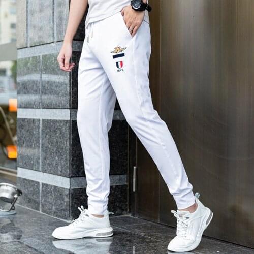2021 New Spring Summer Trousers Mens Ice Silk Fashion Casual Sports Pants Men High Quality Dropshipping Joggers Sweatpants Men