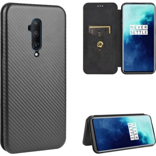 For OnePlus 7T Pro Case Luxury Flip Carbon Fiber Skin Magnetic Adsorption Case For OnePlus 7TPro OnePlus7T Phone Bags