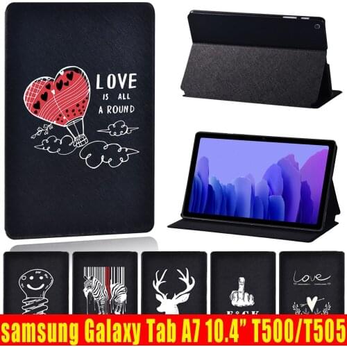 Tablet Case for Samsung Galaxy Tab A7 10.4 Inch 2020 T500/T505 Tablet PU Leather Stand Cover Case + Free Stylus