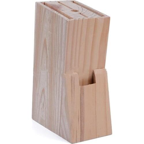 Wood Knife Holder Block Scissor Slot Storage Rack Wooden Kitchen Organizer Tool