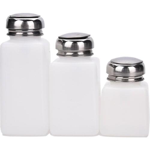 100ml/200ml/250ml Liquid Alcohol Press Nail Polish Remover Dispenser Cleaner Pumping Bottle Make Up Refillable Bottle Container