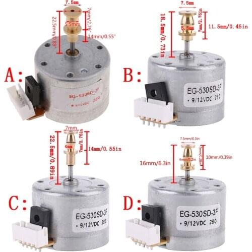 EG530SD-3F DC5-12V 3-Speed 33/45/78 RPM Adjustable Metal Turntables Motor Copper Sleeve Motor for Turntable Record Player C7AB