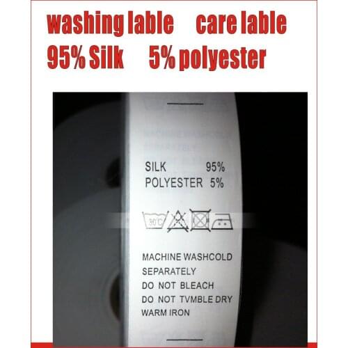 Clothes tags label,3000pcs/lot,silk print washing label ,95% Silk 5% polyester printed mark label, care label Free shipping