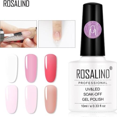 ROSALIND UV Nail Gel Polish One Step Builder Gel Poly One Step For Extension Manicure Without Base Nail Art Set Kit Use Top Coat