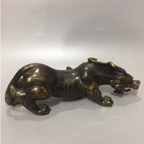 Collection Chinese Bronze Sculpture Beast Fortune Household Lucky Fengshui Decoration Animal Statue