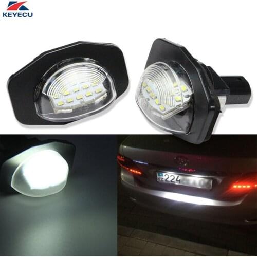 KEYECU 2 PCS White Direct Fit LED License Plate Lights Kit for Toyota Corolla Alphard Sienna Scion