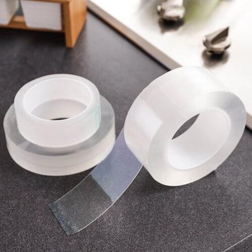 Kitchen Magic Tape Improvement Double Sided Tape Transparent No Trace Acrylic Reusable Waterproof Adhesive Tape Dropshipping