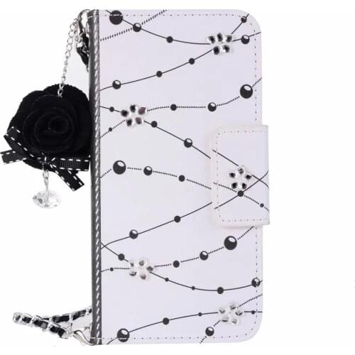 Fashion Delicate Crystal Flowers Card Slot Flip Wallet Handbag Leather Case Cover For iPhone 11 Pro XS Max XR X 8 7 6 6S Plus SE