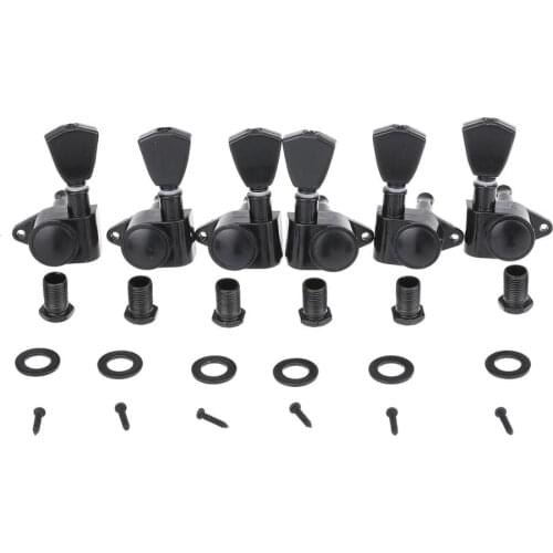 Musiclily 3R3L Roto Style Sealed Guitar Tuners Machine Heads Tuning Pegs Keys Set for Epiphone Les Paul SG ES, Keystone Black