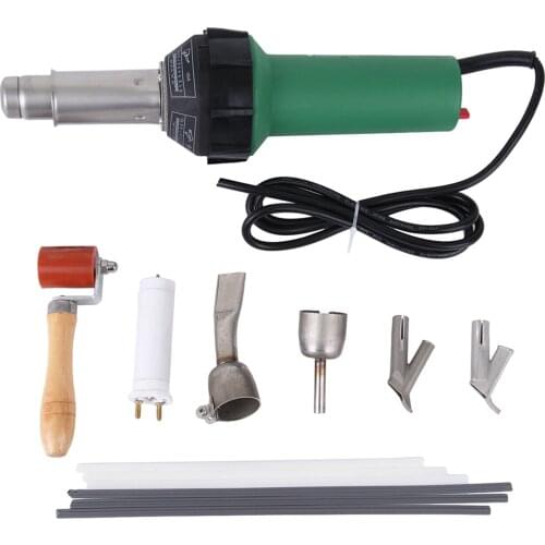 1600W Hot Air Welding Machine Kit Plastics Heat-Welders Tools Set with Welding Speed Nozzle & Roller Rod