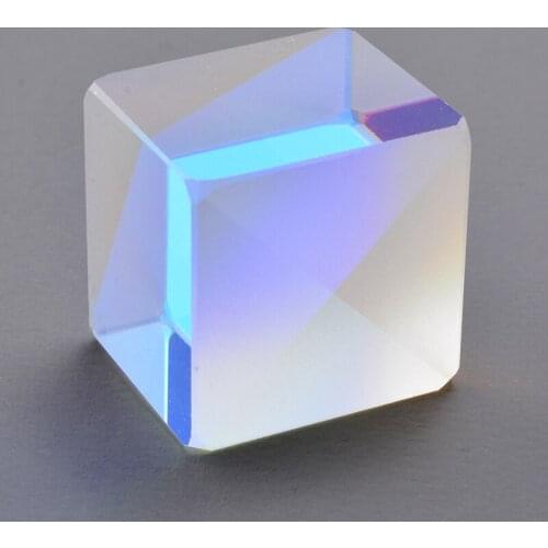 2x2x1.7cm Optical Glass Cube Defective Cross Dichroic Prism Mirror Combiner Splitter Transparent Module Toy Teaching Tools