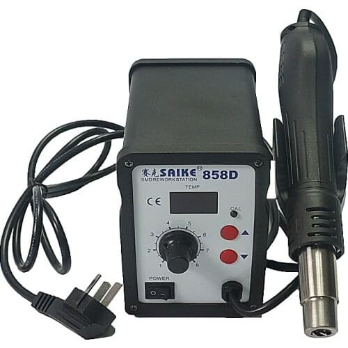 2 in 1 Soldering Station Heat Gun + Solder Iron SAIKE 858D 220V 110V