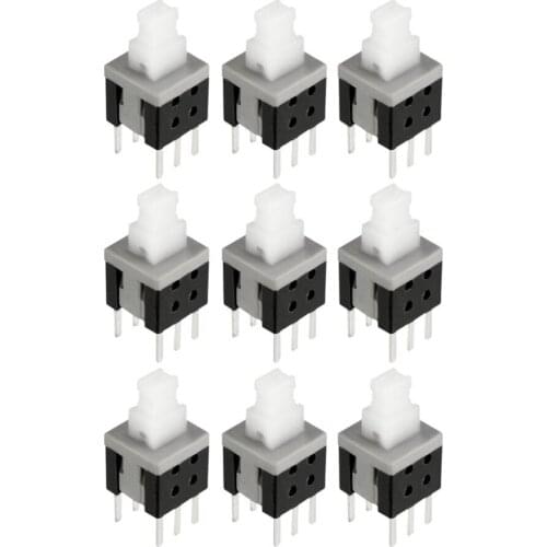 UXCELL 50PCS 5.8x5.8x10mm Switches PCB DIP Mounting Tact Tactile Push Button Switch Self Lock 6 Pin Switch Accessories Supplies