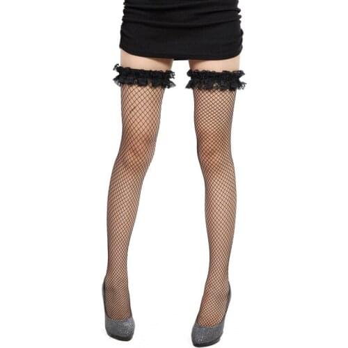 Sexy Women Stockings Mesh Sheer Lace Stay Up Thigh High Hold-ups Stocking Lace Floral Fishnet Cute Lovely Exotic Apparel Hosiery