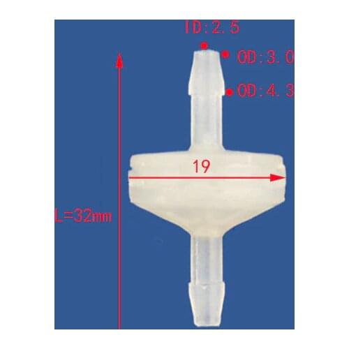 Plastic one-way valve water stop valve ozone resistant 3 / 4 / 4.5/5mm