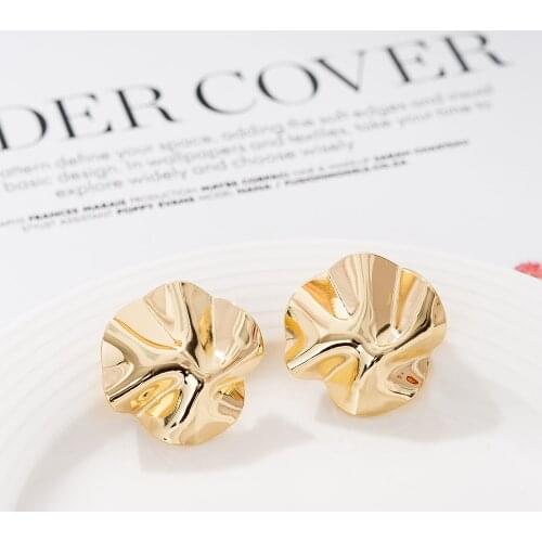 Jaeeyin Fashion Brass Copper Sheet Hand Hammered Surface Gold Color Smooth Gift Women Girls New Arrivals