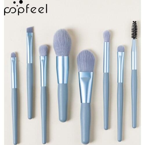 POPFEELMakeup Brushes Premium Synthetic Foundation Powder Concealers Eye Shadows Makeup 8 Pcs Brush Set, 1 Count