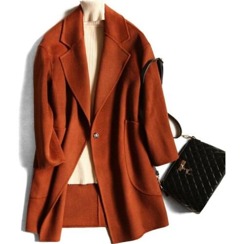 Everyday Leisure Women Long Coat High-quality Wool Windbreaker Lapel Long-sleeve Female Jacket for 2020 Fall and Winter