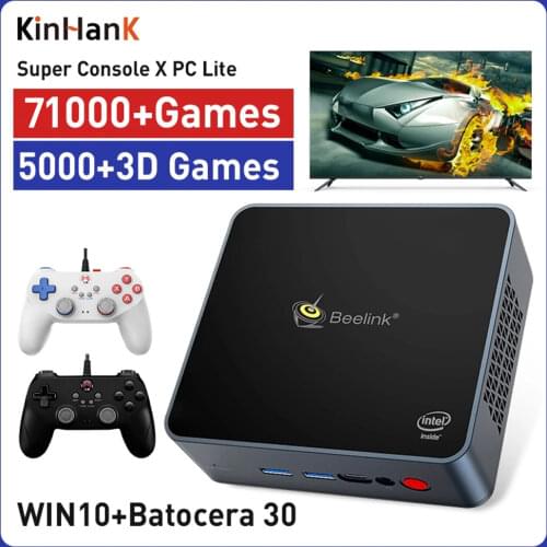 Super Console PC Lite Retro Video Game Console Beelink Mini PC Dual System Built-in 61000 Games for PS2 WII N64 Support 4K WIFI