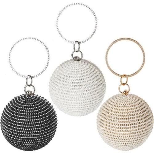 Luxury Bracelet Bag Women Gold Diamond Dinner Bag Pearls Banquet Ball Bag Ladies Handbag