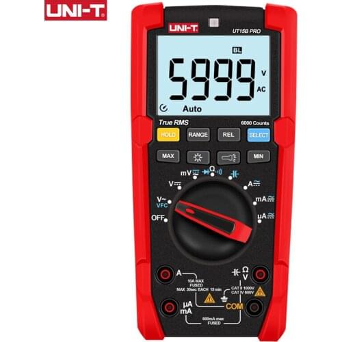UNI-T UT15B Pro 1000V Handheld Anti-burn AC DC Digital True RMS Multimeter Frequency Capacitance Voltage Tester Meter