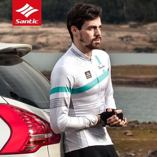 Santic 2018 New Men Long Sleeve Cycling Jerseys Breathable MTB Road Bike Top Jersey Autumn/ Winter Bicycle Riding Sport Clothing