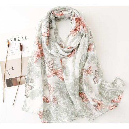 2019 New Butterfly Print Scarves Shawls Long Soft Viscose Animal Pattern Scarf Foulard Hijab Wrap 10pcs/LOT Wholesale