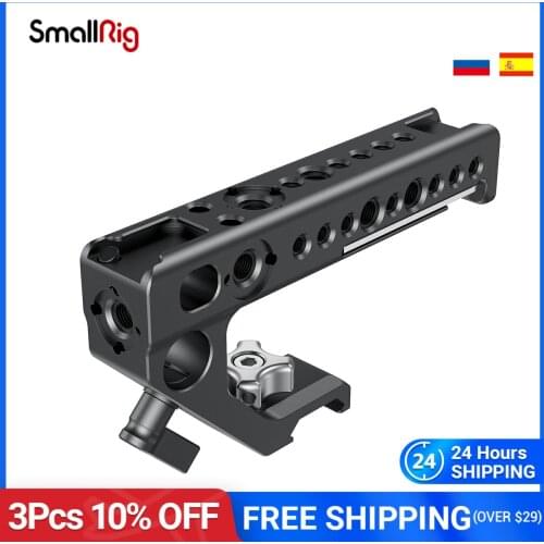 SmallRig Universal Nato Top Handle Grip For Camera Cage Nato Handgrip With Cold Shoe Mount/15mm Rod Clamp/Arri Holes - 2439