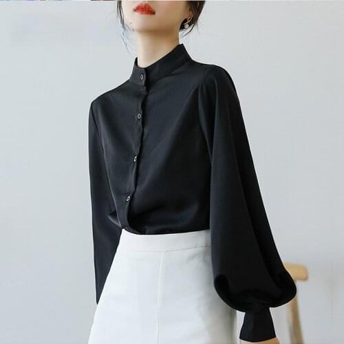 UETEEY Black And White Blouses