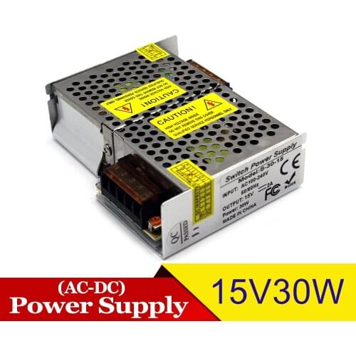 Universal Switching Power Supply DC 15V 30W Driver Transformer 110V 220V AC DC15V SMPS Factory Supplier for LED Advertising Lamp