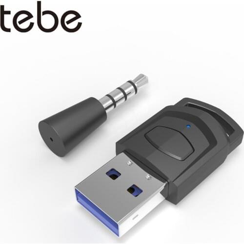 Tebe USB BT 5.0 Audio Adapter For PS4 PS 3.5mm Aux Low latency Wireless Bluetooth Transmitter Dongle for PlayStation PC Speaker