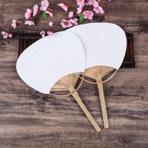 Paddle Hand Fans with Bamboo Frame and Handle Wedding Party Favors Gifts Paddle Paper Fan Spanish Fan LX8028