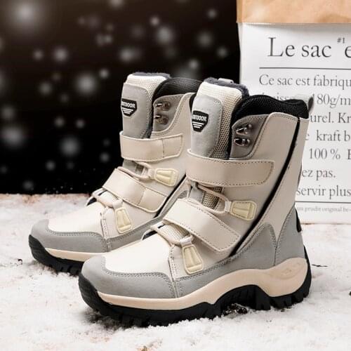 Valstone New Arrivals Womens Snow Boots Winter Warm Lining Anti-skid Female Shoes Fashion Soft Comfort Botas Mujer Black Beige