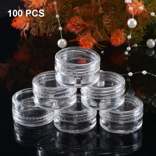 100 Pcs 5ml Clear Plastic Pot Jars Cosmetic Containers Sample Container Mini Bottle Dropshipping SMJ