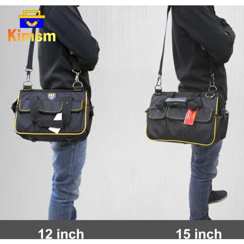 12/15 Inch Multifunction Toolkit Portable Pouch Oxford Canvas Waterproof Thicken Wear-resistant High Capacity Storage Tool Bag