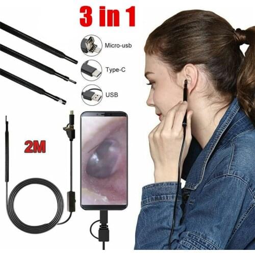 3-In-1 WiFi Ear Cleaning Endoscope USB 5.5 MM HD Camera LED Light Visual Ear Spoon Function Diagnostic Tool Ear Cleaning Device