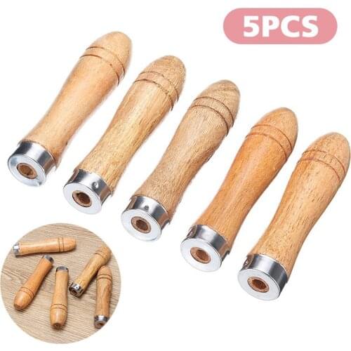 5pcs Wooden File Handle Replacement Strong Metal Collar For File Craft Tool 11cm Parts Tool Jewellery Accessories