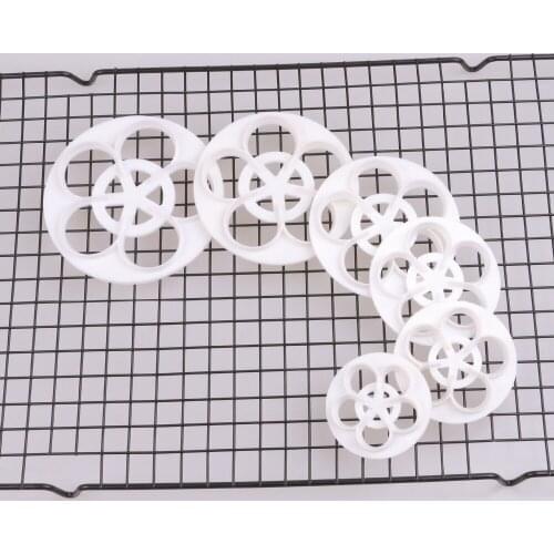 6pcs/lot Rose Flower Petal Shape Plungers Cutter Decorating Tools for Cake Sugarcraft Fondant Cookies Confectionery Tools LB 466