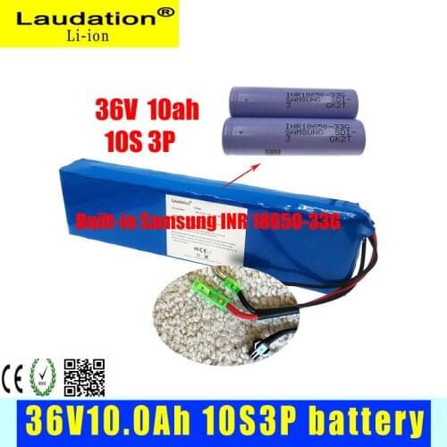 Laudation 36V 10Ah Electric Bicycle Battery Pack 36V 18650 Battery Pack 500W High Power and Capacity Motorcycle Scooter with BMS