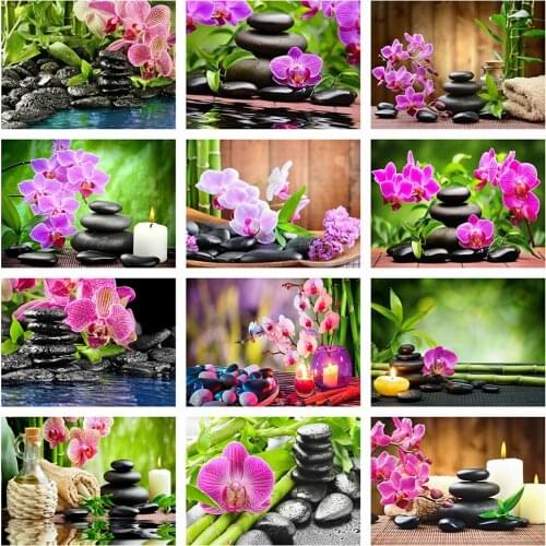 5D DIY Flower Diamond Painting Orchid Full Square/Round Drill Diamond Embroidery Flowers Cross Stitch Kit Home Decoration Gift
